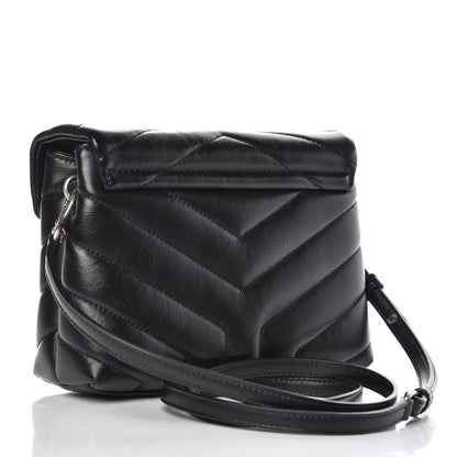 Saint Laurent Calfskin Y Quilted Monogram Toy Loulou Crossbody Bag Black 3 of 11