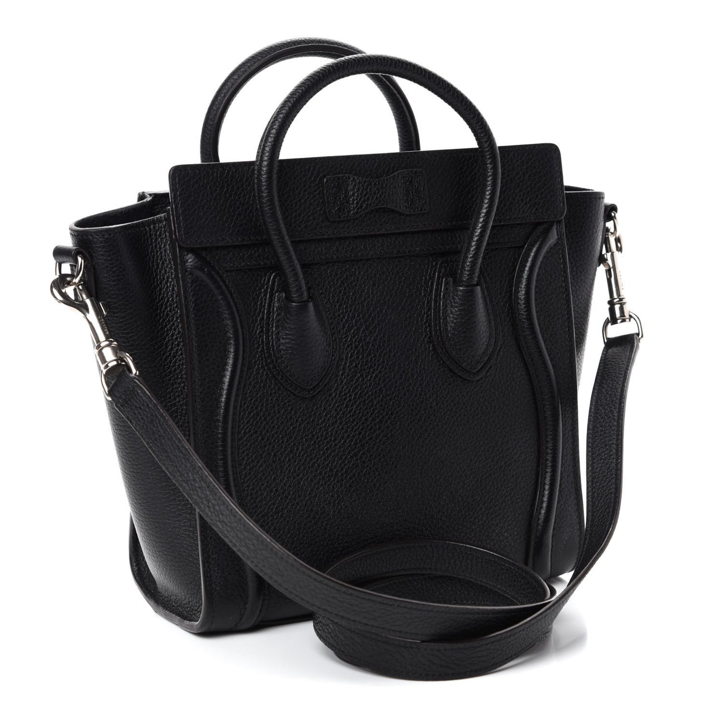 Drummed Calfskin Nano Luggage Black
