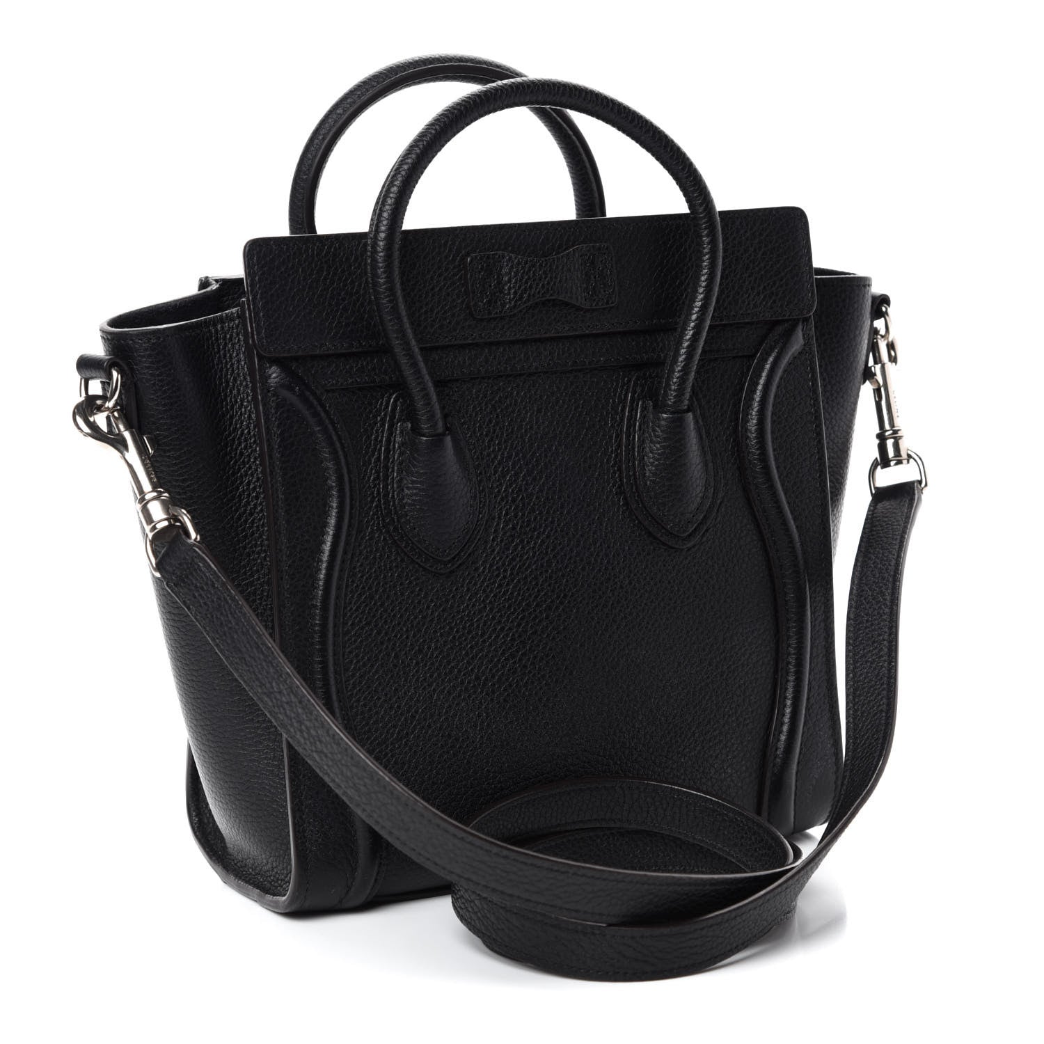 Celine Drummed Calfskin Nano Luggage Black 3 of 16
