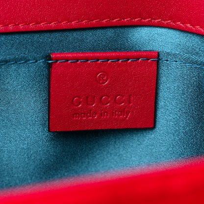 Gucci Velvet Matelasse Mini GG Marmont Shoulder Bag Hibiscus Red 6 of 12