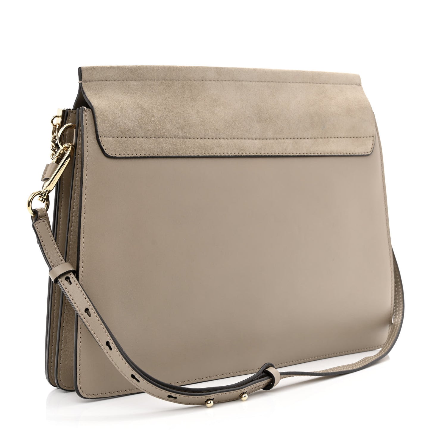 Calfskin Suede Medium Faye Shoulder Bag Motty Grey
