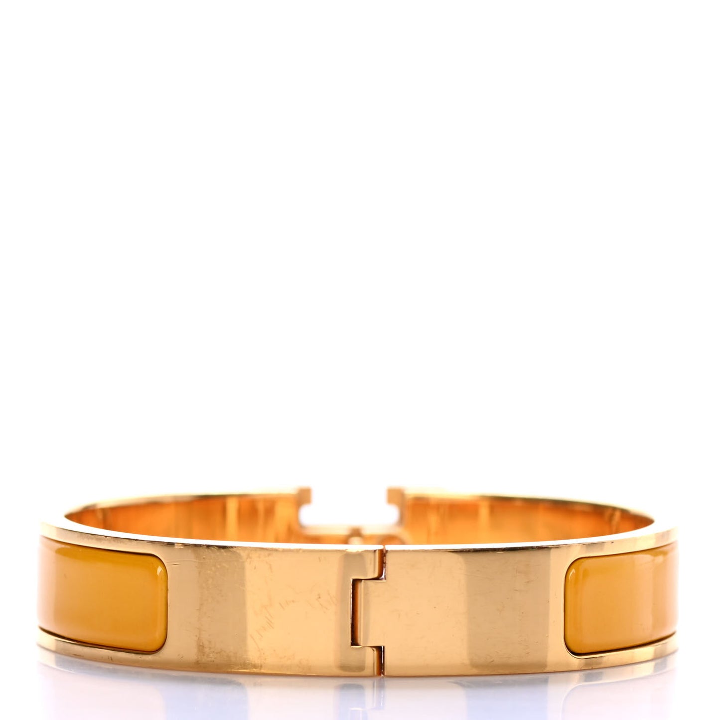Enamel Narrow Clic Clac H Bracelet PM Jaune Madras