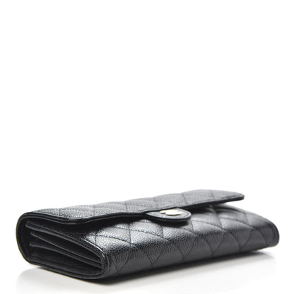 Chanel Caviar Quilted Large Gusset Flap Wallet Black 4 of 9