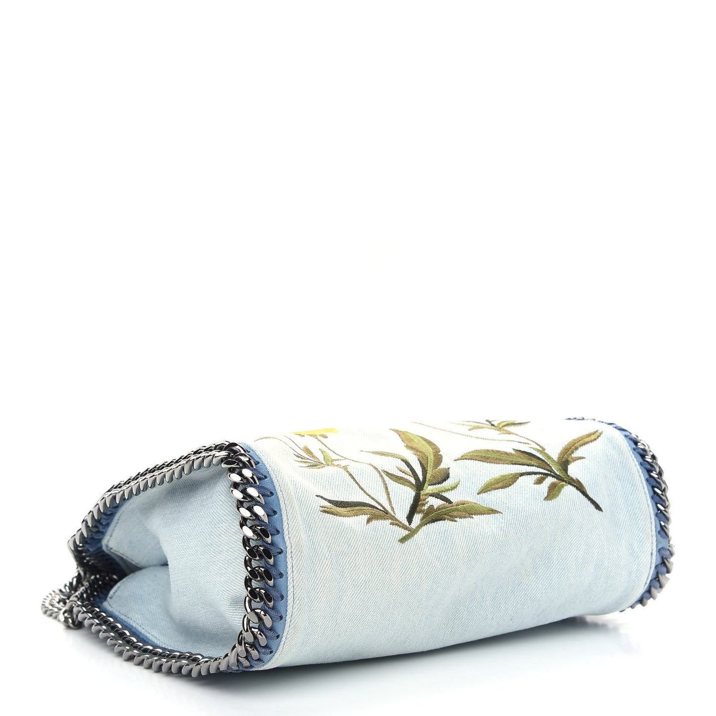 Denim Flower Mini Falabella Tote Blue