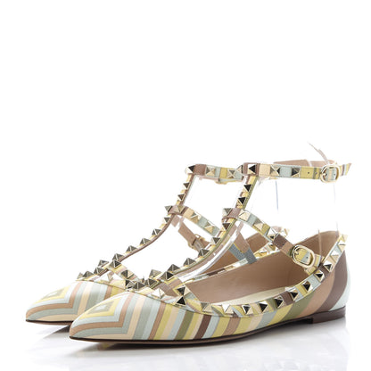 Valentino Garavani Nappa Native Couture 1975 Rockstud Cage Ballerina Flats 37 Multicolor 3 of 9