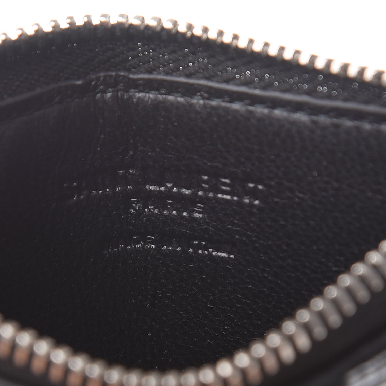Saint Laurent Calfskin Crocodile Embossed 5 Fragments Zip Pouch Card Holder Black 6 of 7
