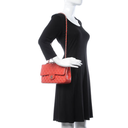 Chanel Lambskin Perforated Medium Double Flap Red 2 of 10