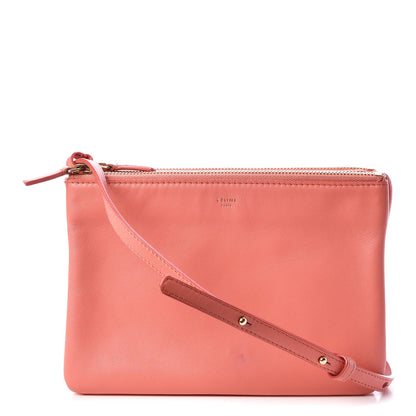 Celine Lambskin Small Trio Crossbody Bag Lipstick 1 of 13