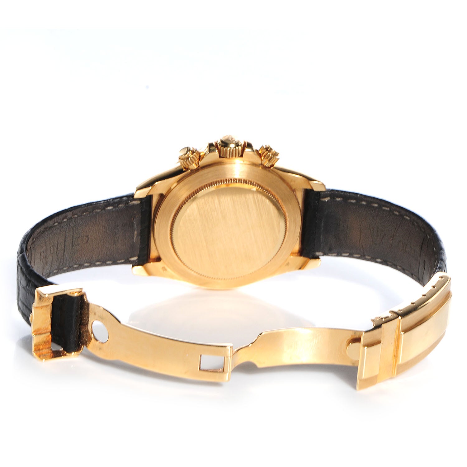 Rolex 18K Yellow Gold Alligator 40mm Oyster Perpetual Cosmograph Daytona Watch White 16518 4 of 9