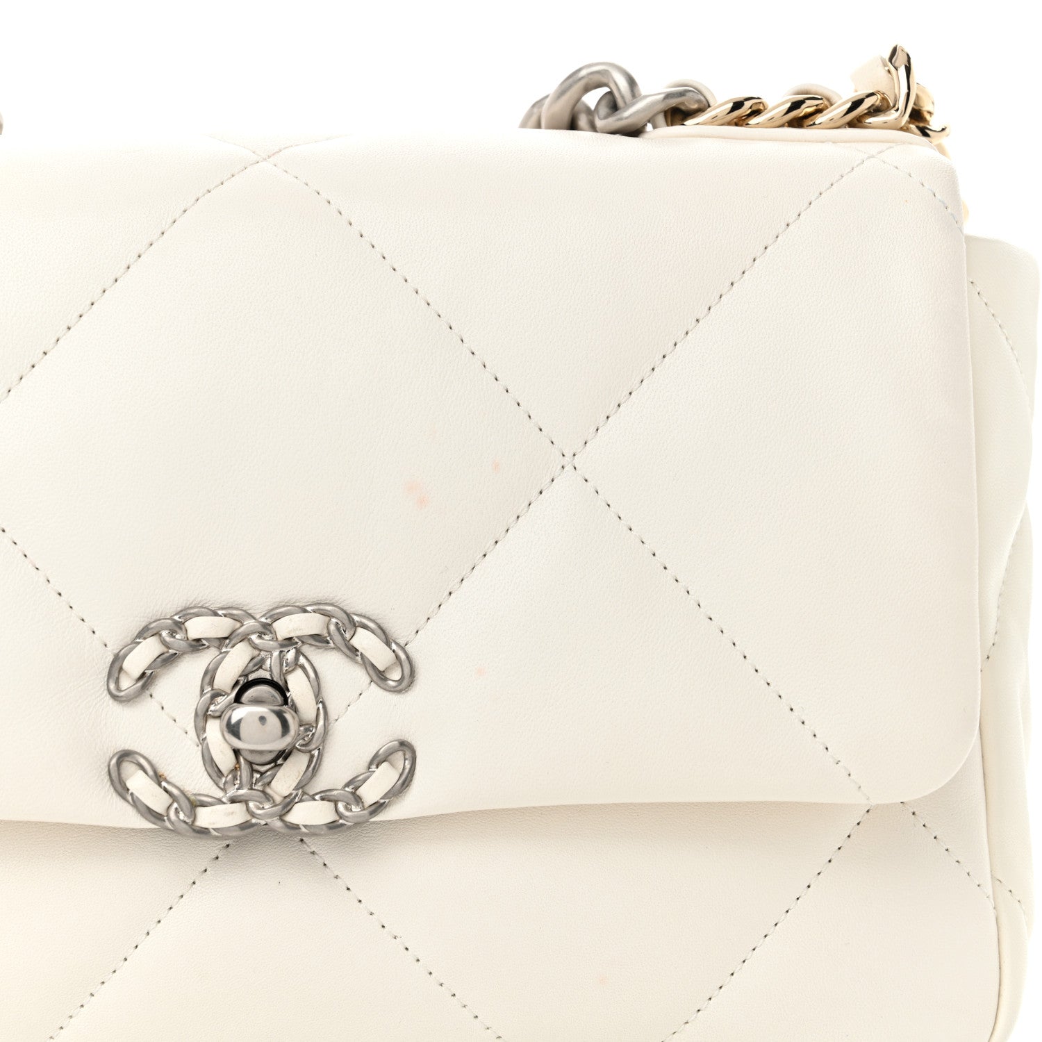 Chanel Lambskin Quilted Medium Chanel 19 Flap White 11 of 11