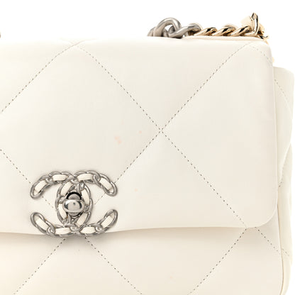 Chanel Lambskin Quilted Medium Chanel 19 Flap White 11 of 11