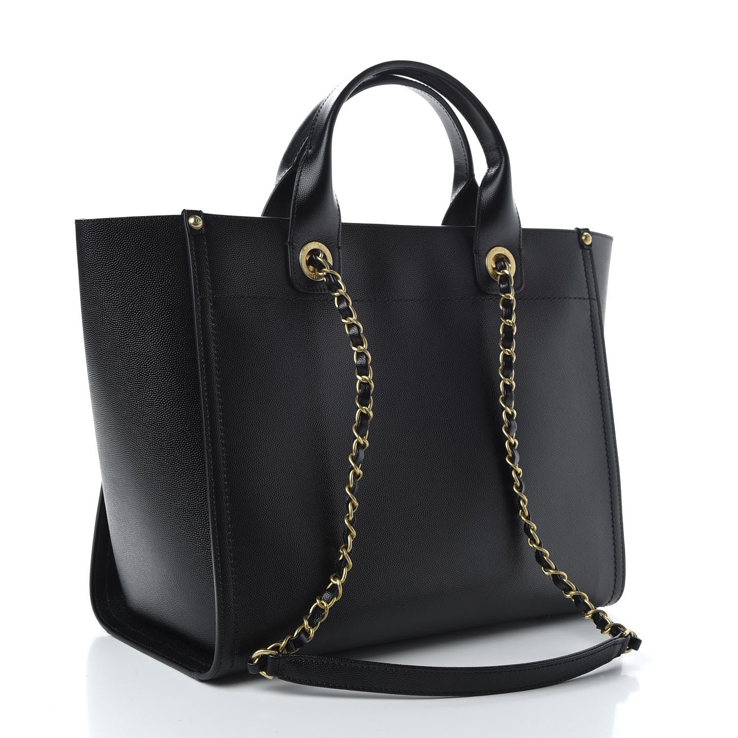Chanel Caviar Small Studded Deauville Tote Black 3 of 11