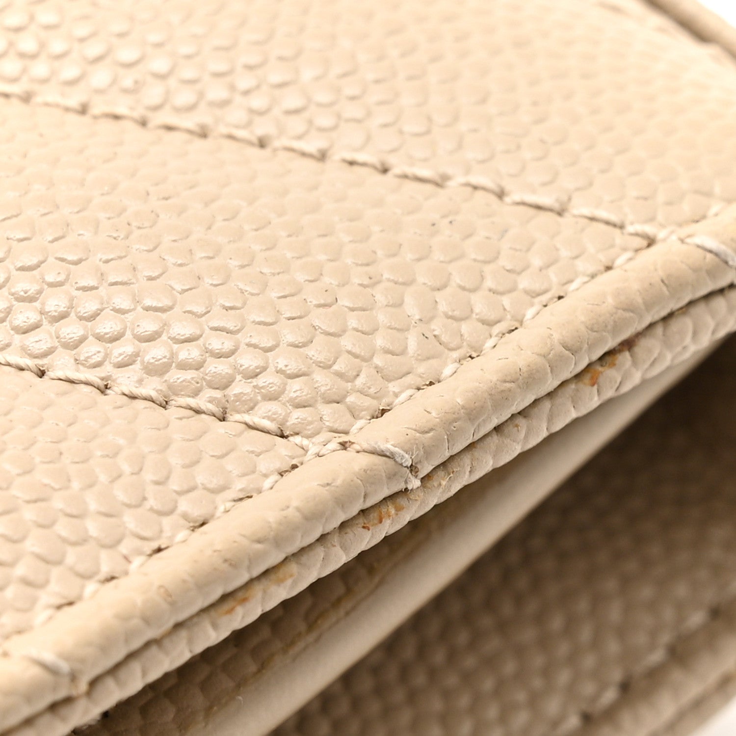 Saint Laurent Grain De Poudre Matelasse Chevron Monogram Chain Wallet Dark Latte 13 of 15