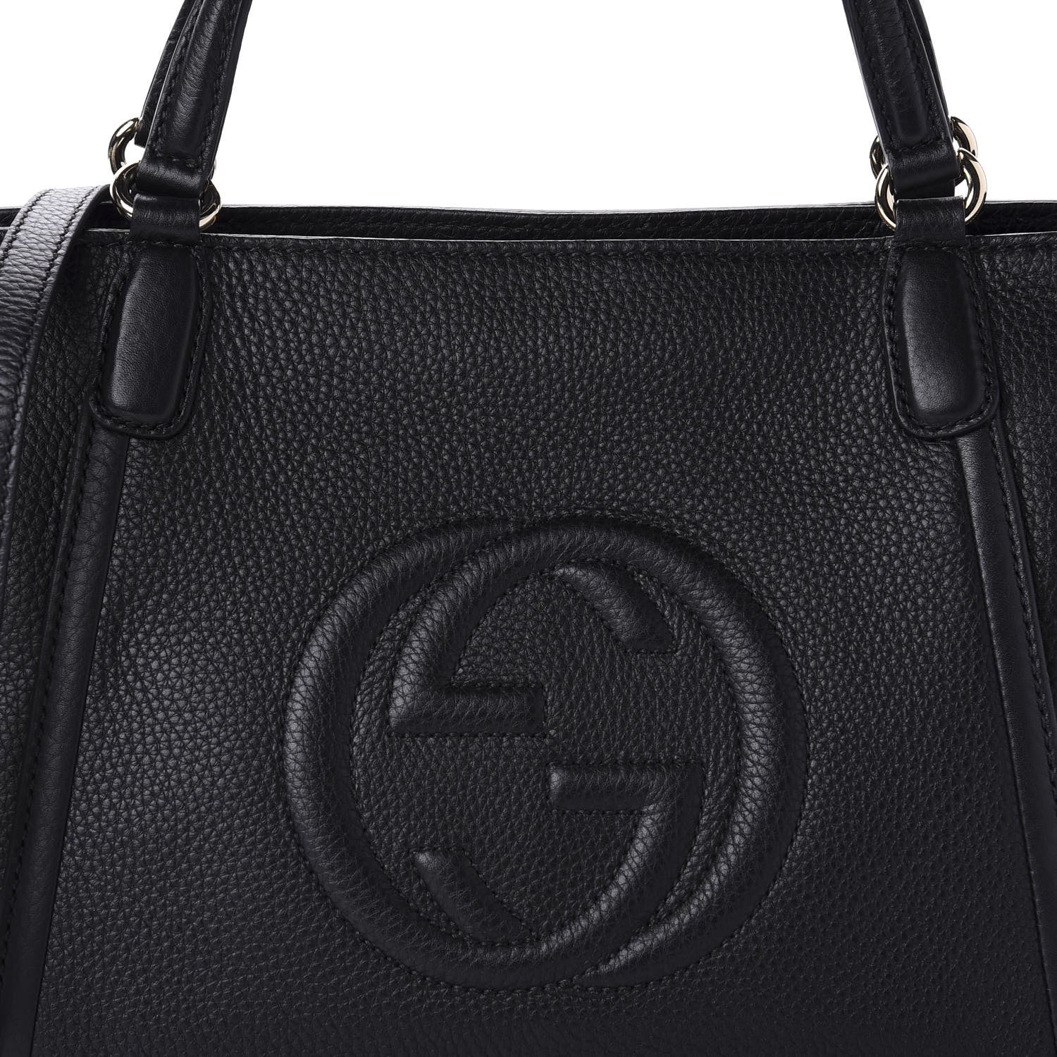 Gucci Pebbled Calfskin Small Soho Top Handle Bag Black 11 of 11