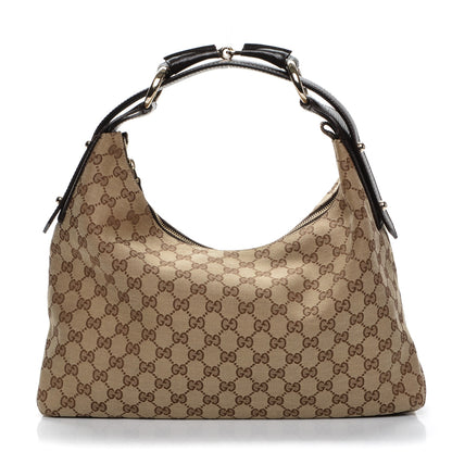 Gucci Monogram Medium Horsebit Chain Hobo Dark Brown 1 of 7