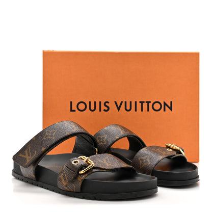 Louis Vuitton Monogram Bom Dia Mule Sandals 38 Black 14 of 14