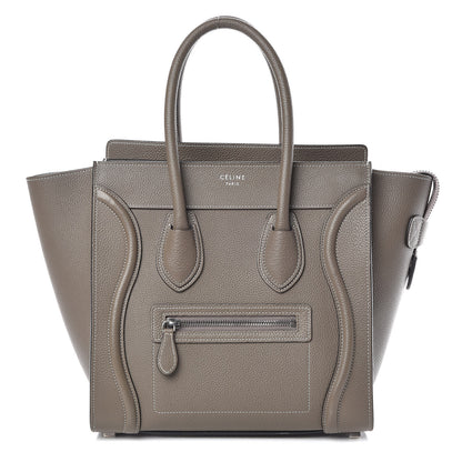 Celine Drummed Calfskin Micro Luggage Souris 1 of 9