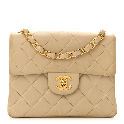 Chanel Lambskin Quilted Mini Square Flap Beige 1 of 15