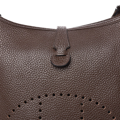 Hermes Taurillon Clemence Evelyne III PM Chocolate 12 of 16