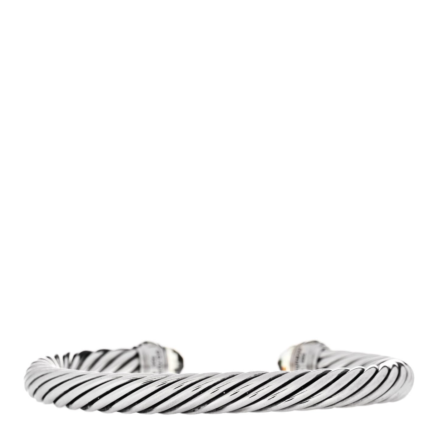 Sterling Silver 14K Yellow Gold Prasiolite 7mm Cable Classics Bracelet