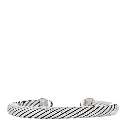 David Yurman Sterling Silver 14K Yellow Gold Prasiolite 7mm Cable Classics Bracelet 2 of 3