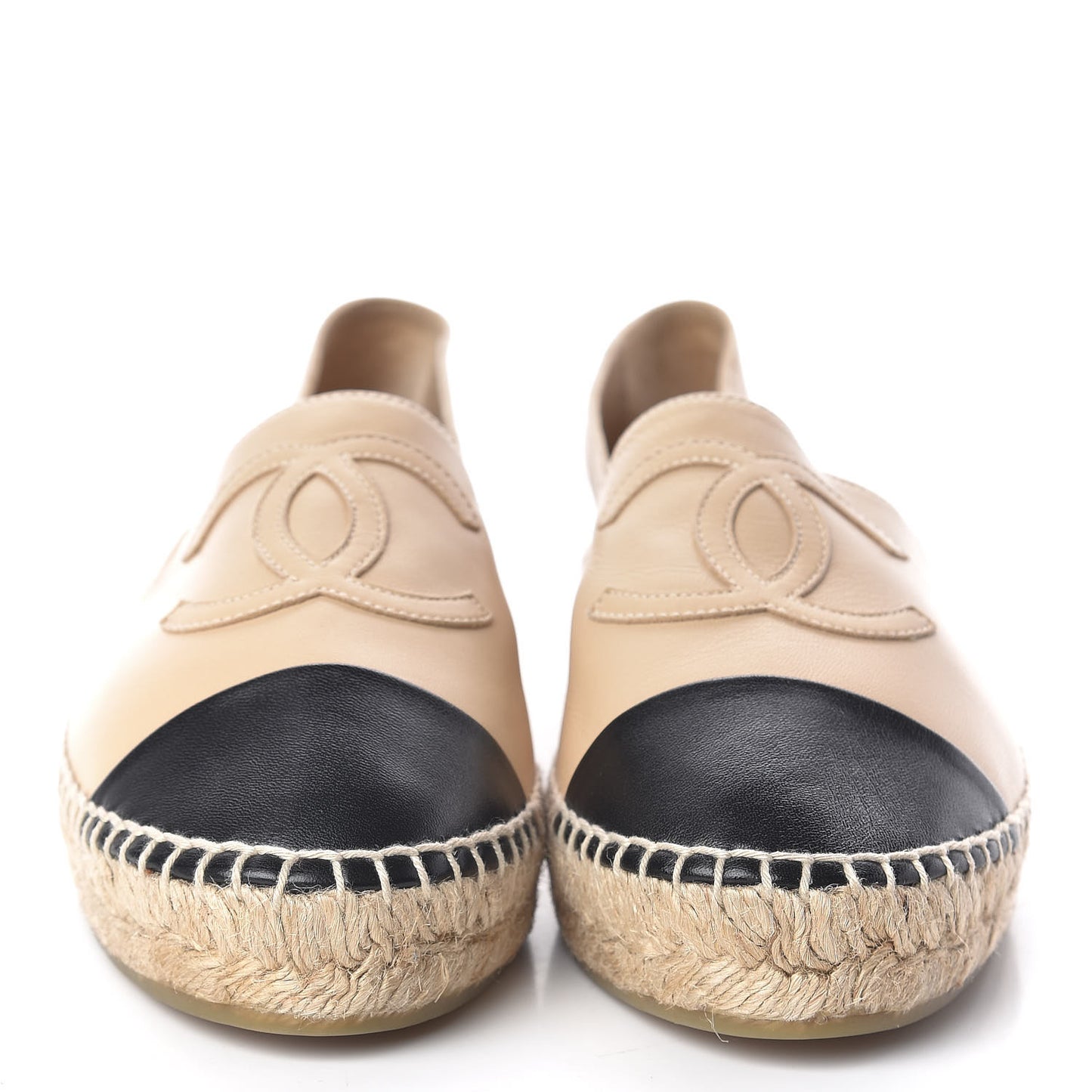 Lambskin CC Espadrilles 37 Beige Black