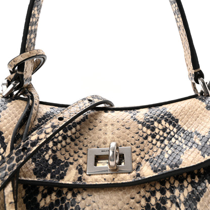 Balenciaga Python Embossed Calfskin Mini Rodeo Top Handle Handbag Natural 7 of 9