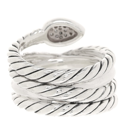 David Yurman Sterling Silver Diamond Renaissance Ring 54 7 3 of 4