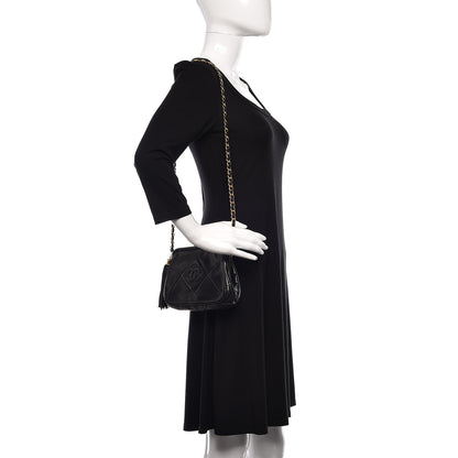 Chanel Lambskin Quilted Tassel Kisslock Evening Bag Black 2 of 12