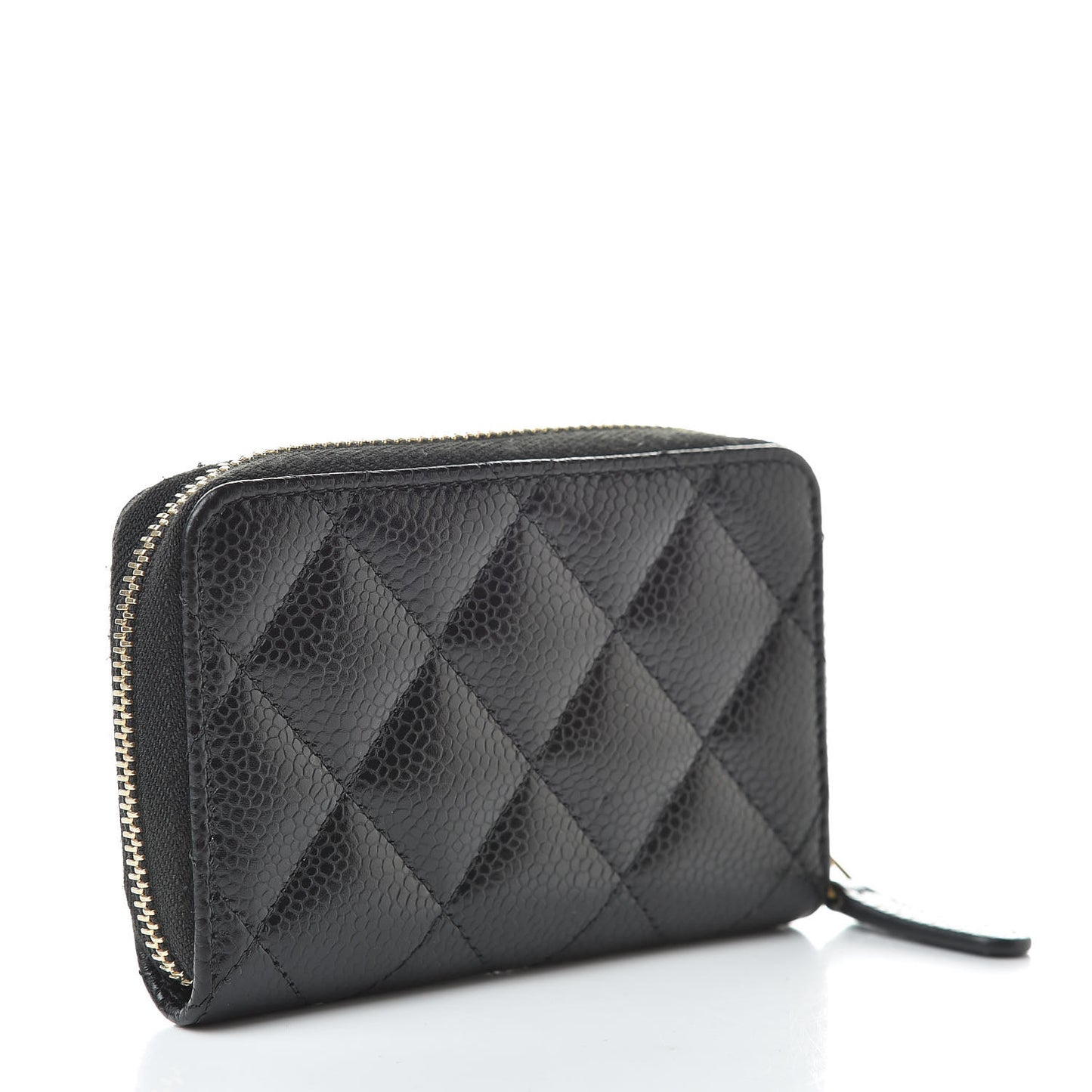 Caviar Quilted Zip Coin Purse Black