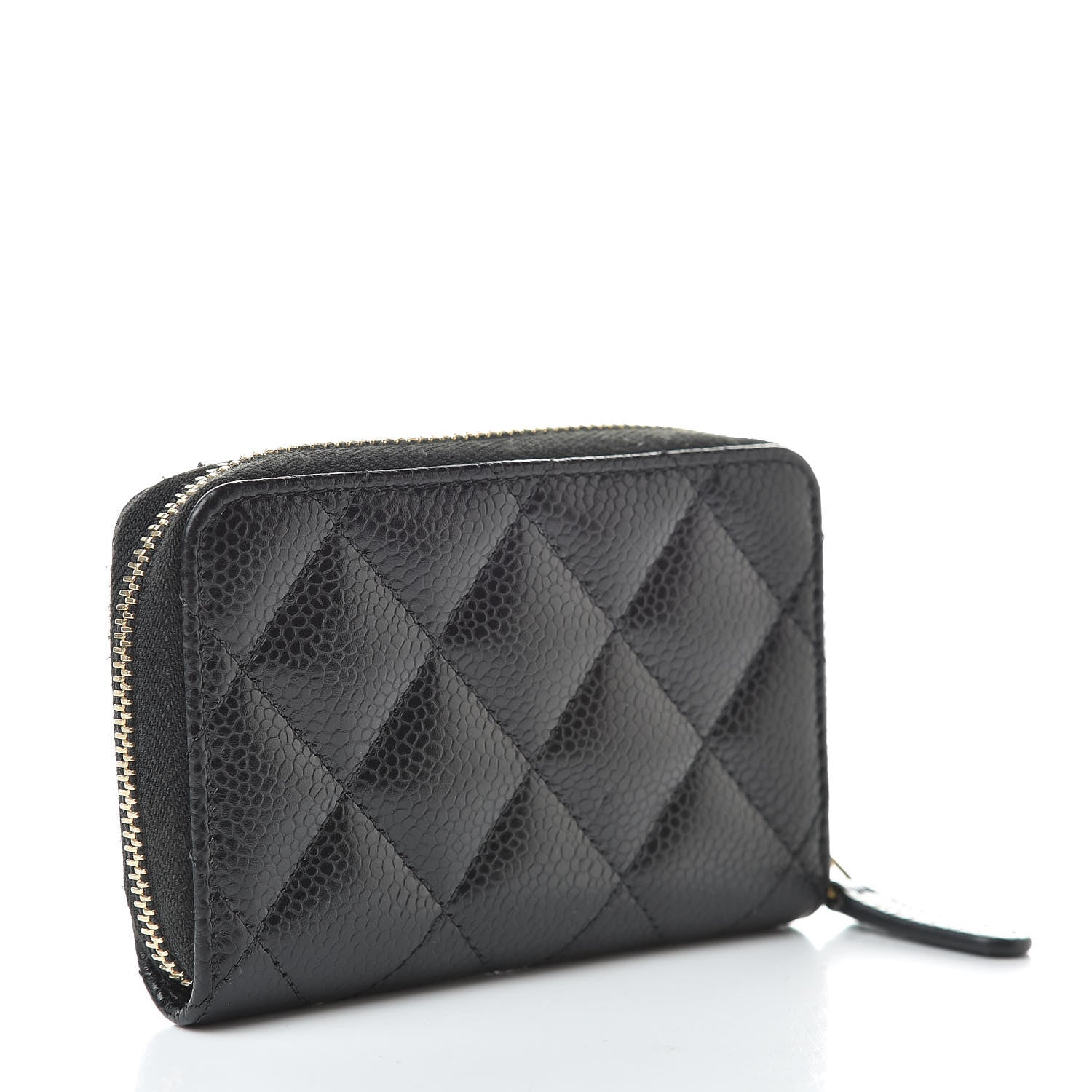 Chanel Caviar Quilted Zip Coin Purse Black 3 of 10