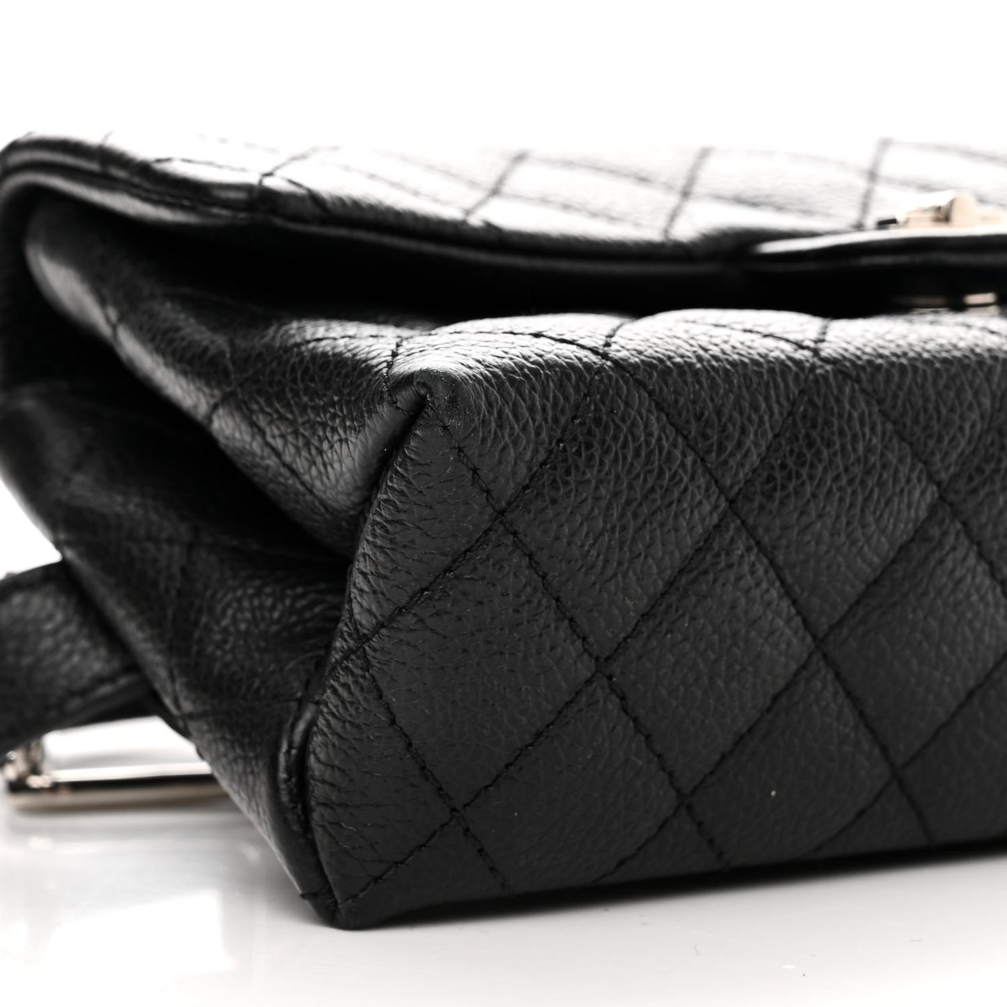 Grained Calfskin Quilted 2.55 Reissue Flap Belt Bag Clutch Black