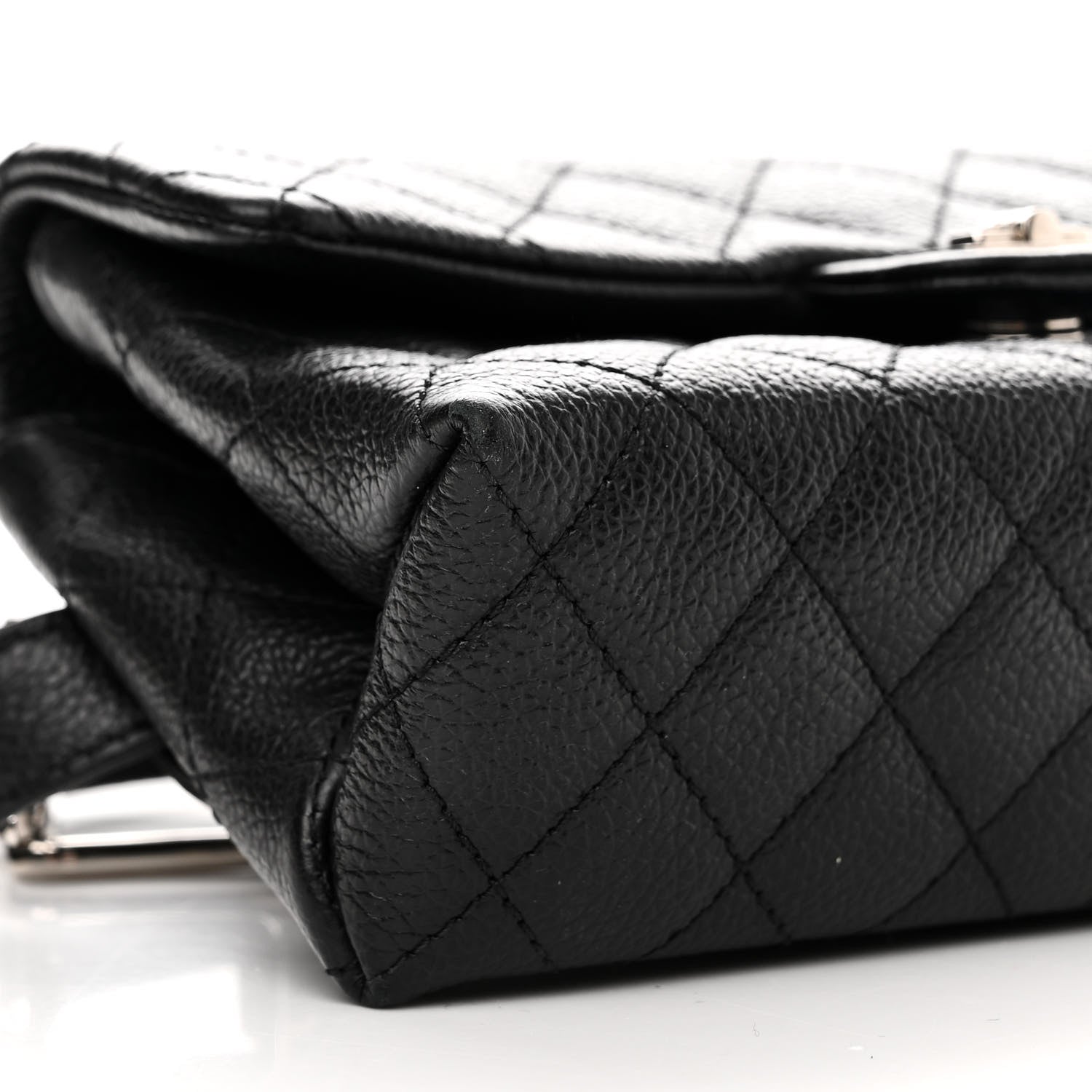 Chanel Grained Calfskin Quilted 2.55 Reissue Flap Belt Bag Clutch Black 10 of 13