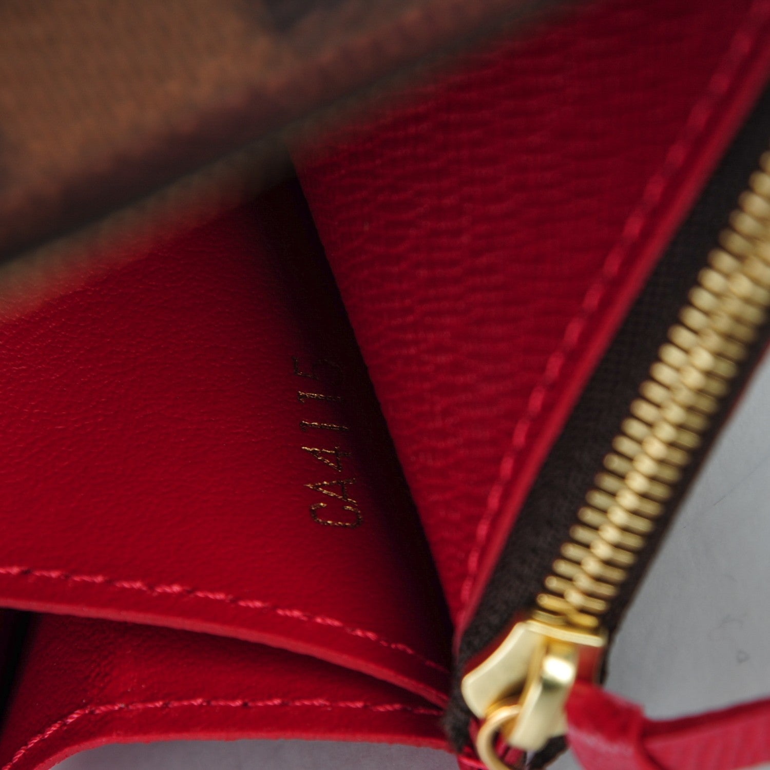 Louis Vuitton Damier Ebene Caissa Wallet Cherry 6 of 7