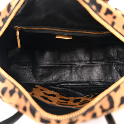 Prada Pony Hair Leopard Print Large Cavallino Miele Moro 5 of 14