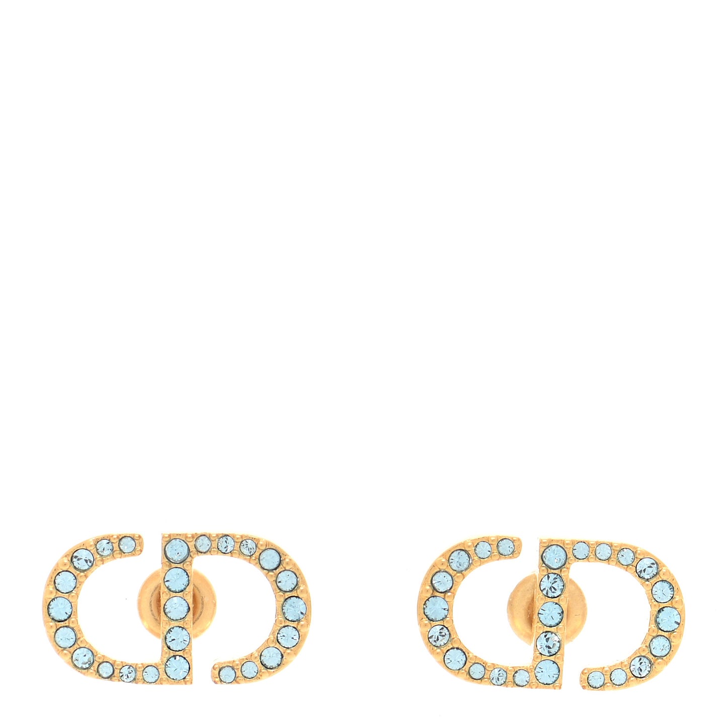 Crystal CD Earrings Blue Gold