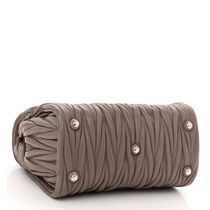 Miu Miu Nappa Matelasse Top Handle Tote Pomice 4 of 10