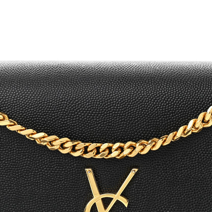 Saint Laurent Grain De Poudre Medium Classic Monogram Kate Satchel Black 8 of 11