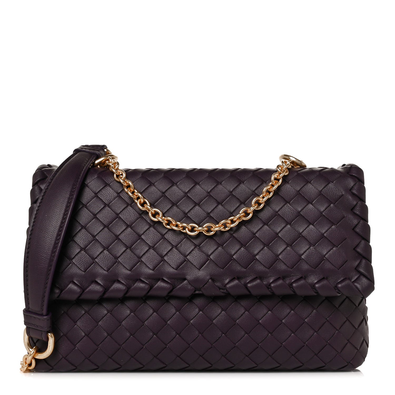 Bottega Veneta Nappa Intrecciato Baby Olimpia Shoulder Bag Dark Barolo 1 of 7