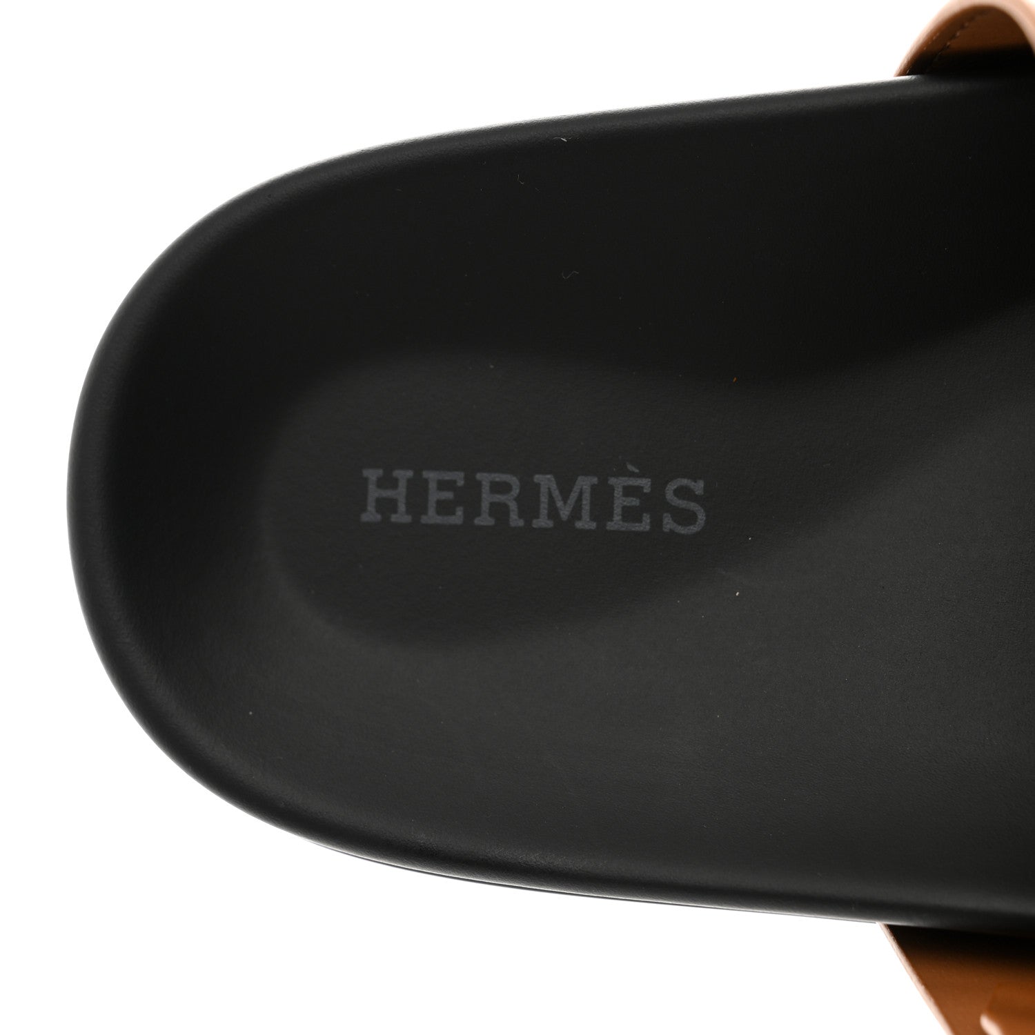 Hermes Calfskin Womens Chypre Sandals 39 Naturel 7 of 9