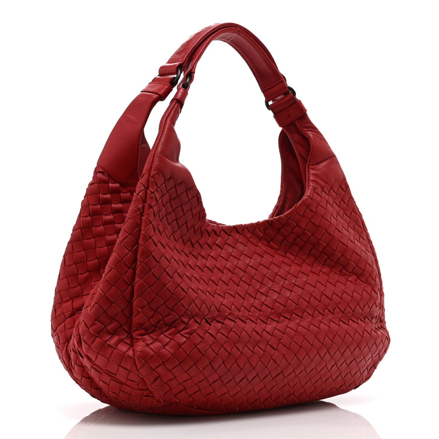 Nappa Intrecciato Medium Campana Hobo Red