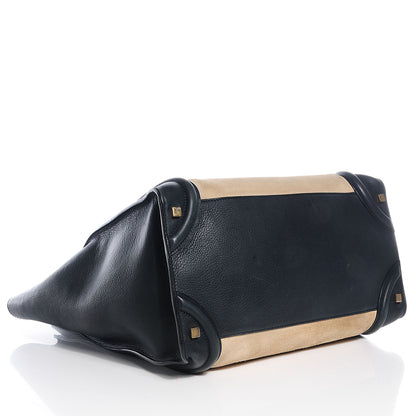 Celine Nubuck Smooth Calfskin Medium Luggage Navy 4 of 8