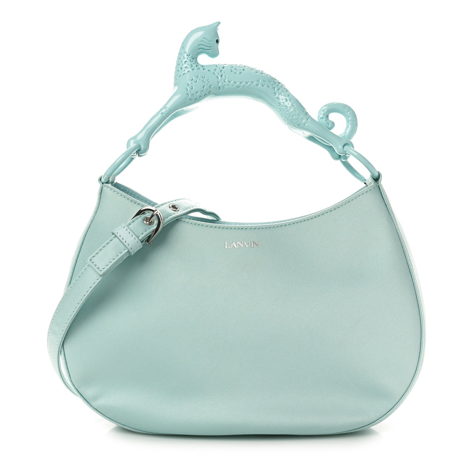 Lanvin Satin Cat Hobo Blue 1 of 9
