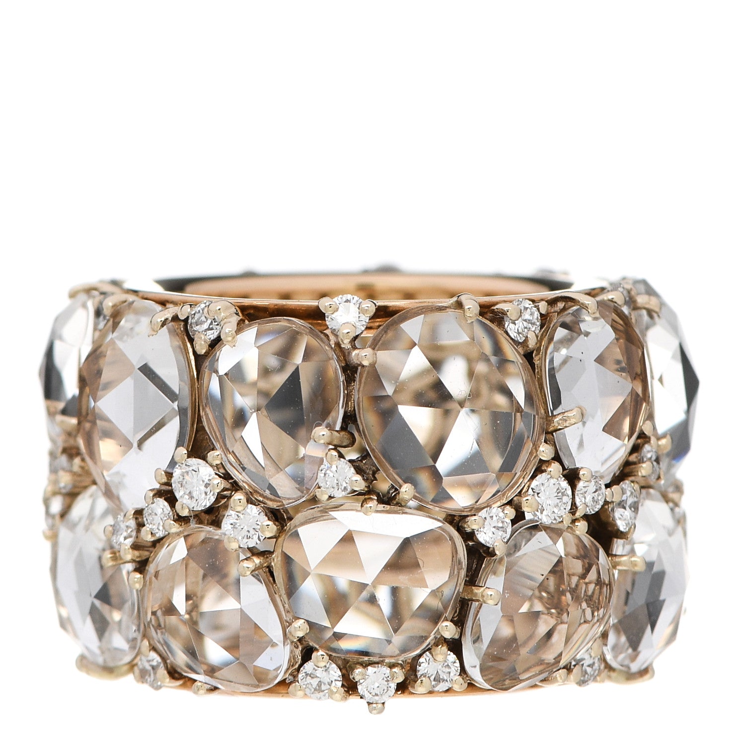 Pomellato 18K Rose Gold Diamond White Topaz Lulu Ring 49 5 1 of 6