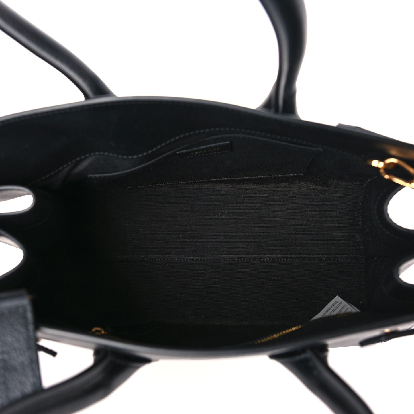 Grained Calfskin Large Virtus Top Handle Shoulder Bag Black