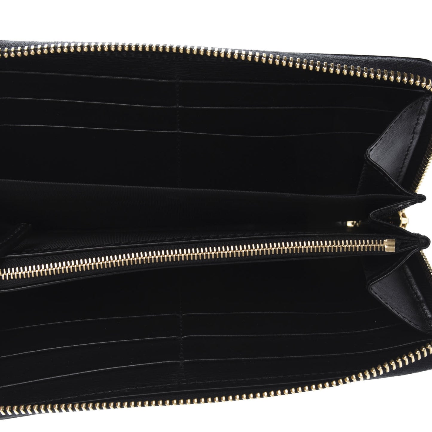Boarded Plutone Calfskin Horsebit 1955 Zip Around Wallet Black