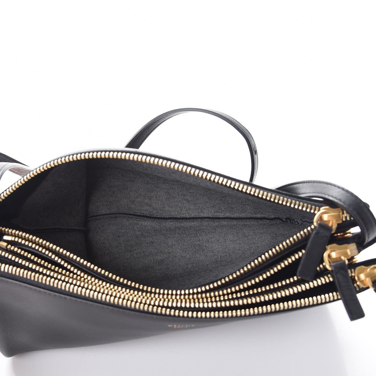 Celine Lambskin Large Trio Crossbody Bag Black 7 of 9