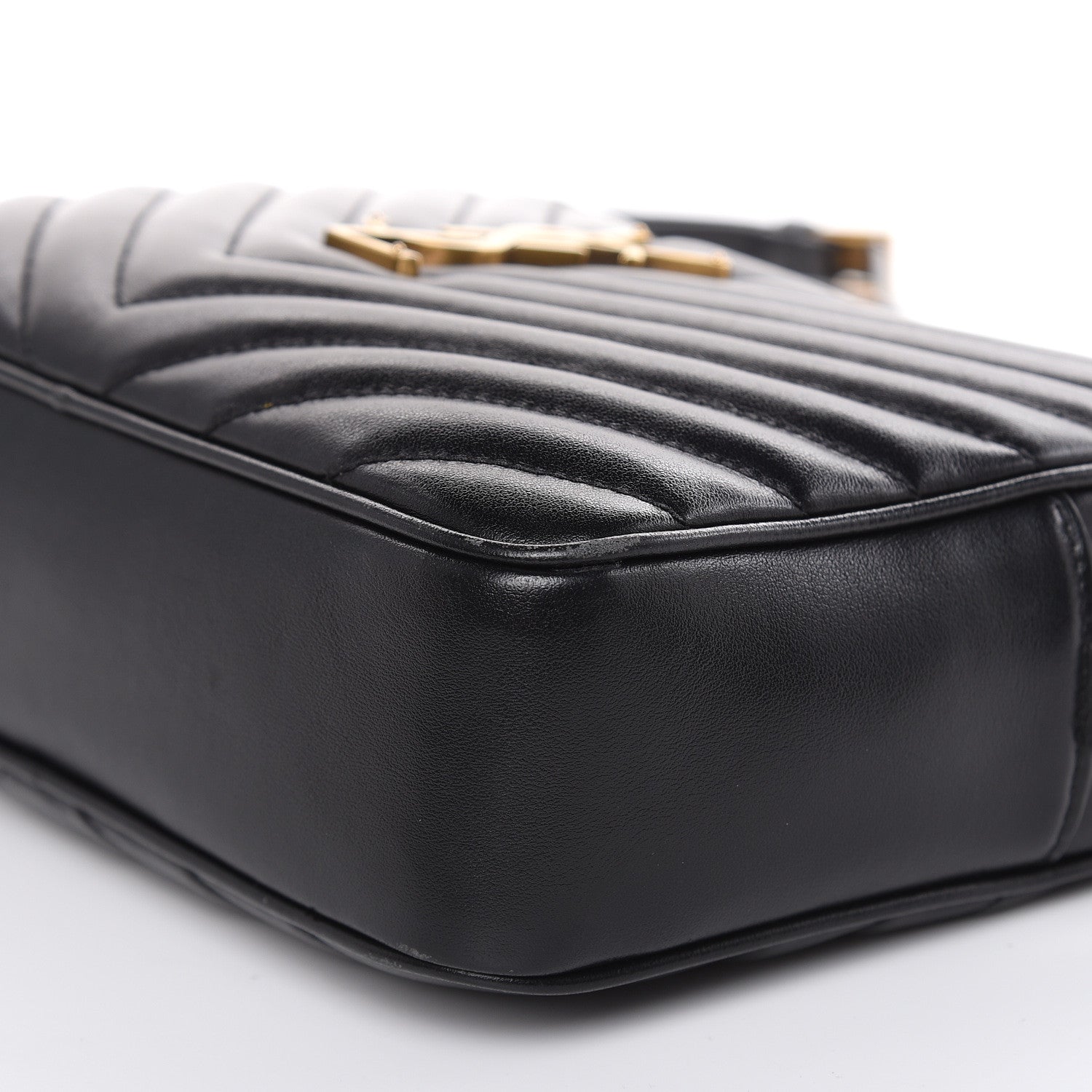 Saint Laurent Calfskin Matelasse Monogram Lou Camera Bag Black 9 of 14