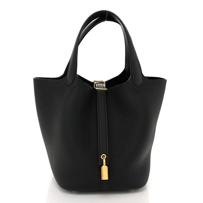 Hermes Taurillon Clemence Picotin Lock 18 PM Black 1 of 11