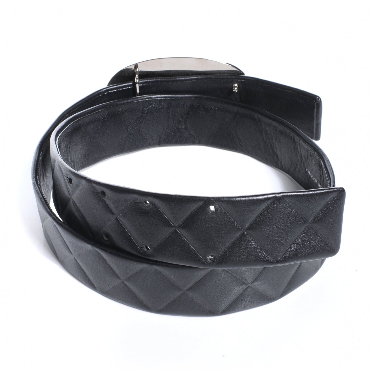 Chanel Lambskin Quilted CC Belt 80 32 Black 4 of 5